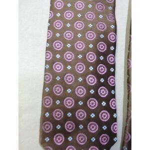 Canali 1934 Mens Silk Tie Brown Pink Medallion Geometric Made in Italy Luxury